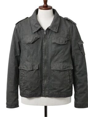 Express Men's Black Bomber Jacket size XL full zip cotton insulated heavyweight